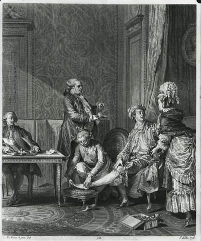 Il Levee, inciso da Louis Michel Halbou (1730-c.1809) 1781 da Jean Michel the Younger Moreau