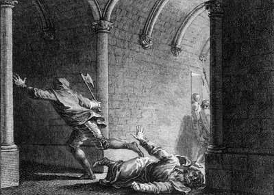 Assassinio di Ebroino, maggiordomo del Palazzo di Neustria, 681: fu ucciso con un