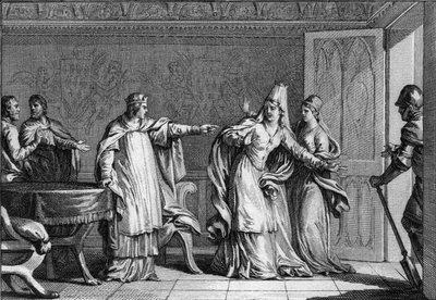 Luigi V il Fannullone (966-987), re dei Franchi, espelle sua madre, la regina Emma d