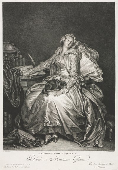 Madame Greuze addormentata da Jean Michel the Younger Moreau