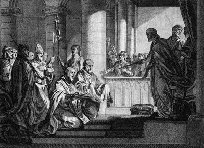 Papa Gregorio III (morto 741) chiese aiuto al re dei Franchi Carlo Martello (688-741) per respingere le truppe longobarde d