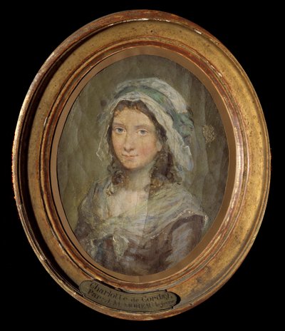 Ritratto di Charlotte Corday (1768-1793) Dipinto di Moreau Le Jeune (1741-1814) 1793. da Jean Michel the Younger Moreau