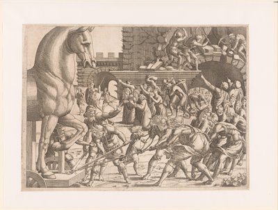 Ingresso del cavallo di Troia da Jean Mignon (attributed to)