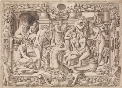 Donne che fanno il bagno, 1535-55 da Jean Mignon