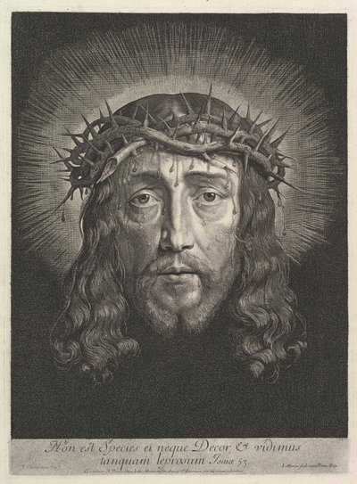 La Sacra Faccia Coronata di Spine, grande formato da Jean Morin