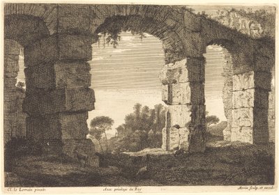 Rovine di un acquedotto da Jean Morin after Claude Lorrain