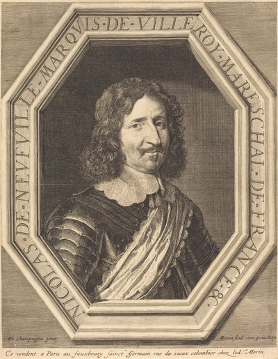 Nicholas de Neufville, marchese di Villeroy da Jean Morin after Philippe de Champaigne