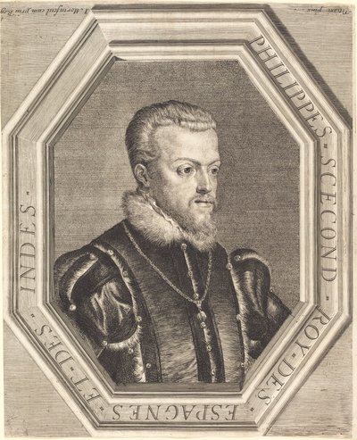 Filippo II, re di Spagna da Jean Morin after Titian