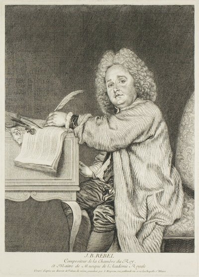 Ritratto di Jean-Féry Rebel, compositore del re da Jean Moyreau