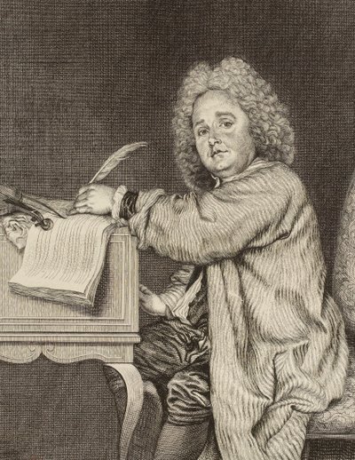 Ritratto del compositore Jean-Féry Rebel 1666-1747, dopo il 1718 da Jean Moyreau