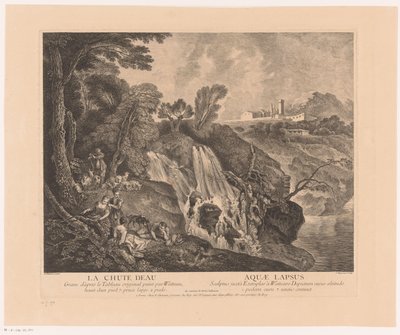 Figure riposanti presso una cascata (serie di opere di Antoine Watteau) da Jean Moyreau