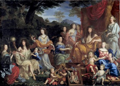 Re Luigi XIV e la sua famiglia travestiti da figure mitologiche da Jean Nocret