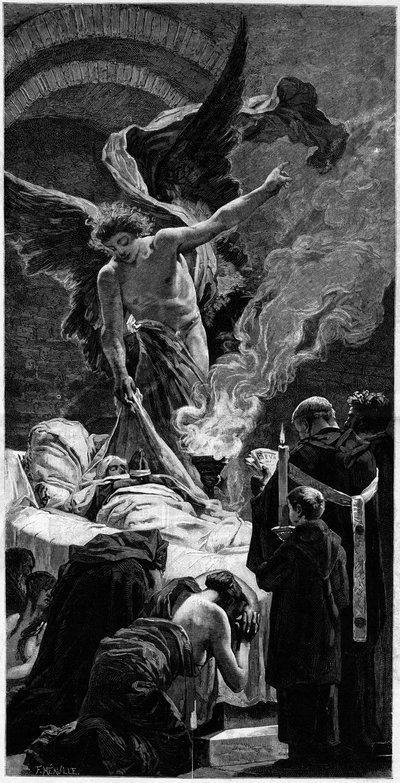 La trasfigurazione di Santa Genoveffa. Incisione dopo l