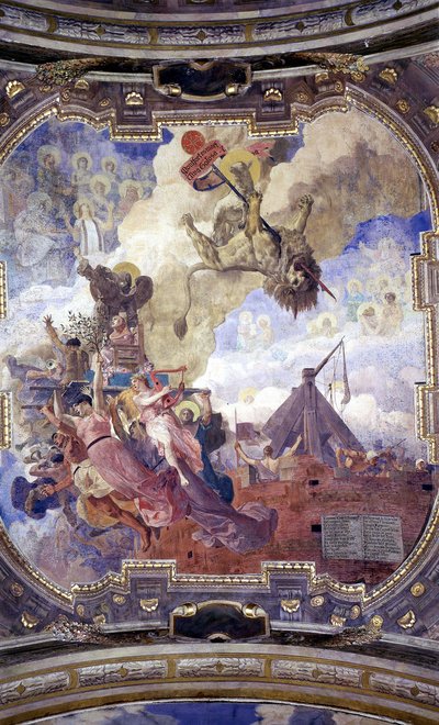 Soffitto del Municipio di Tolosa: Allegoria della morte di Simone di Montfort di Jean Paul Laurens da Jean Paul Laurens