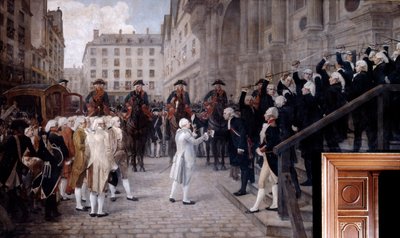 Luigi XVI ricevuto dal nuovo sindaco di Parigi, 17 luglio 1789, XIX-inizio XX secolo da Jean Paul Laurens