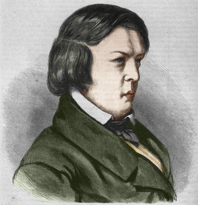 Robert Schumann compositore tedesco. Disegno di J.B. Laurens. da Jean Paul Laurens