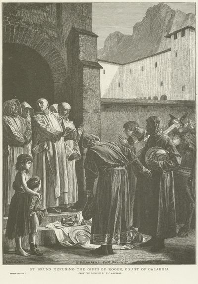 San Bruno rifiuta i doni del conte di Calabria da Jean Paul Laurens
