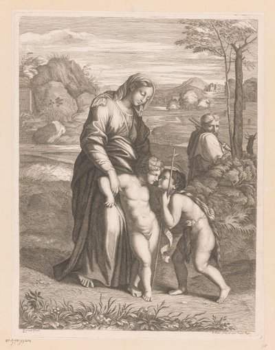 Sacra Famiglia con Giovanni Battista da Jean Pesne