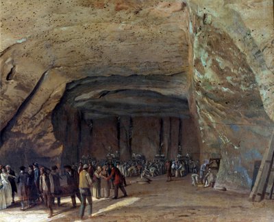 Cantina adibita a magazzino del sale a Dieppedalle intorno al 1789 da Jean Pierre Houel