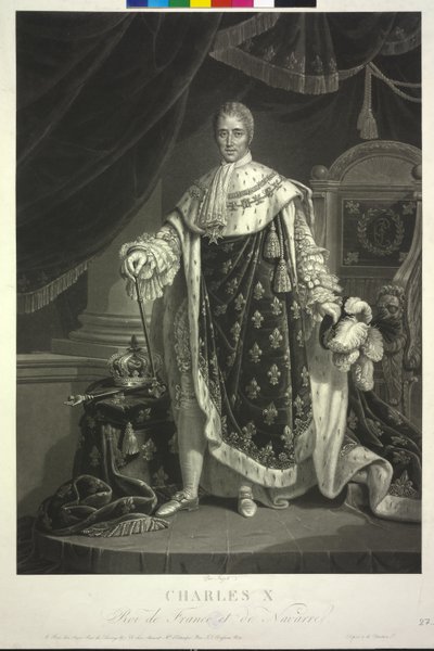 Re di Francia Carlo X (acquatinta) da Jean Pierre Marie Jazet