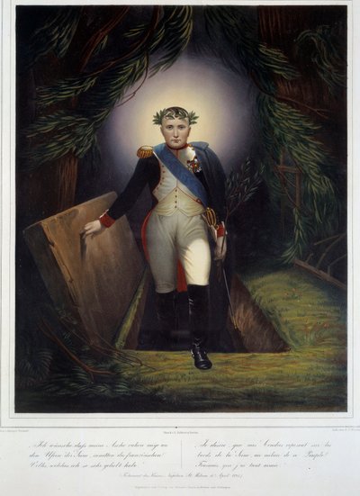 Ritratto a figura intera di Napoleone I (1769 - 1821) dalla sua tomba da Jean Pierre Marie Jazet