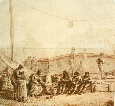 Il Venditore di Caffè sul Pont-Neuf, 1819 da Jean Pierre Norblin de La Gourdaine