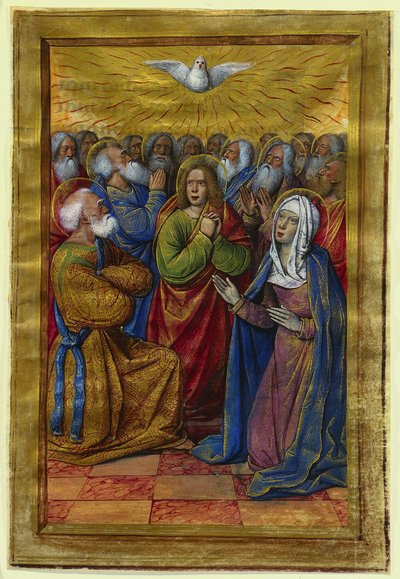Miniatura da un Libro delle Ore: La Pentecoste, c. 1500 da Jean Poyet
