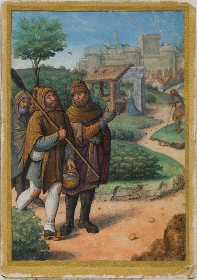 Pastori in cammino verso la Natività da un Libro d