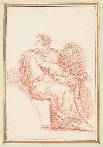 Giosia con Ieconia tra le braccia, antenati di Cristo dal soffitto della Cappella Sistina di Michelangelo da Jean Robert Ango