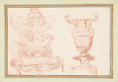 Dettaglio Ornamentale con Figura Alata e Vaso da Jean Robert Ango