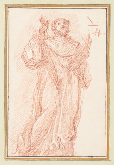 Figura in Piedi con Braccio Alzato che Guarda in Alto da Jean Robert Ango