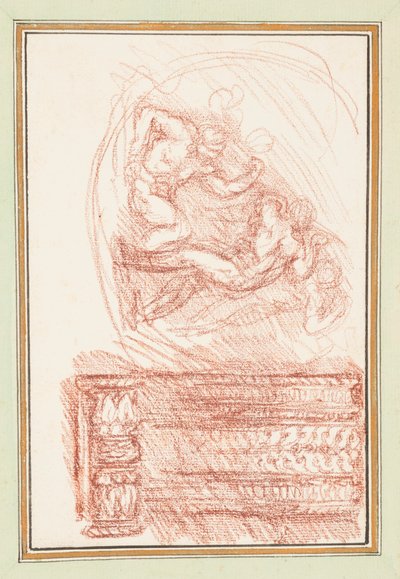 Due figure maschili e un motivo decorativo da Jean Robert Ango