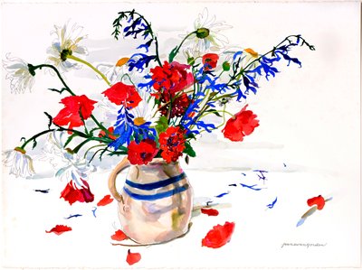 Petali caduti, Monte Sereno, California (acquerello e inchiostro su carta) da Jean Swan Gordon
