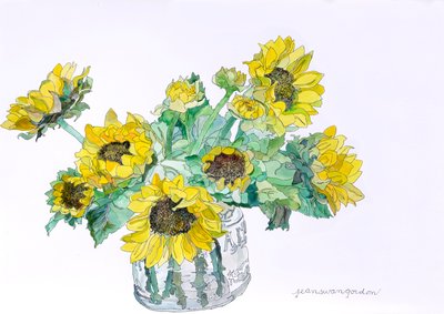 Girasoli, 2007 (acquerello e inchiostro su carta) da Jean Swan Gordon