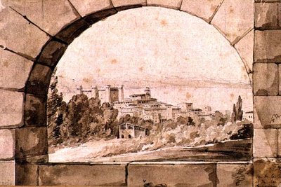 Veduta della città e del lago di Bracciano, c.1810 da Jean Thomas Thibault