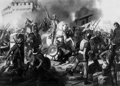 Il conte Eudes (Odon) (860-898) difende Parigi contro i Normanni nell