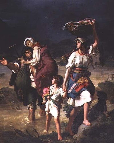 Contadini romani in fuga dall