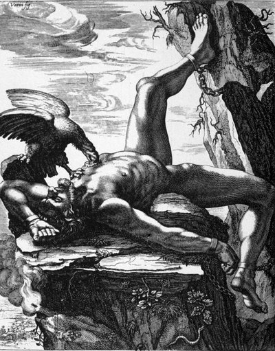 Prometeo incatenato - nei Dipinti del tempio delle Muse di De Marolles. Parigi da Jean Warin