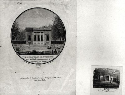Veduta di un padiglione a Louveciennes costruito da Claude-Nicolas Ledoux (1736-1806) per Madame du Barry da Jean Testard