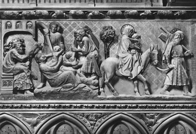 Cattedrale, interno, schermo del coro, Massacro degli Innocenti e Fuga in Egitto, c.1340-51 da Jean and Jean Le Boutellier Ravy