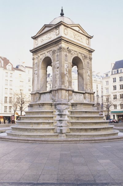Fontaine des Innocents, fontana di pietra con gradini, Parigi, Francia da Jean and Lescot Pierre Goujon