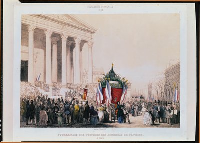 Funerale delle vittime delle rivolte di febbraio 1848 alla Chiesa della Madeleine, 4 marzo 1848 da Jean and Raunheim, Hermann Naissant