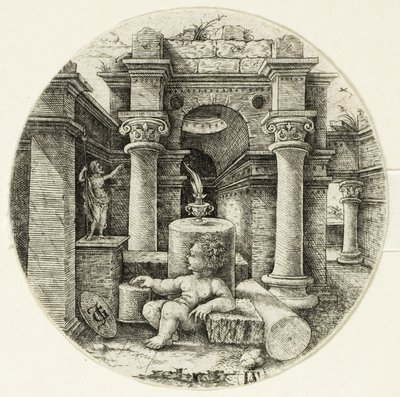 Bambino nudo seduto da Jean de Gourmont
