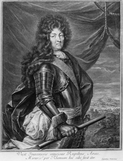 Ritratto di Luigi XIV (1638-1715) inciso da Gerard Edelinck (1640-1707) da Jean de la Haye