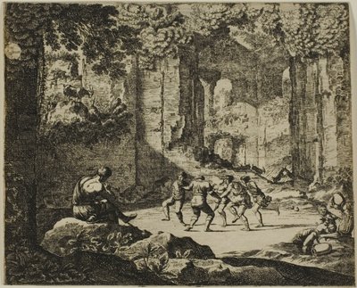 Danza dei pastori nelle rovine antiche da Jean le Pautre