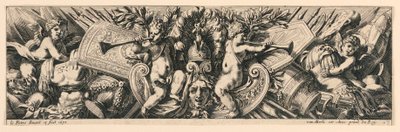 Fregio: Trofei di armi e putti da Jean le Pautre
