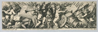 Fregi: trofei di armi e putti da Jean le Pautre