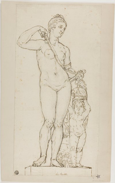Scultura di Venere e Cupido, con armatura di Marte da Jean le Pautre