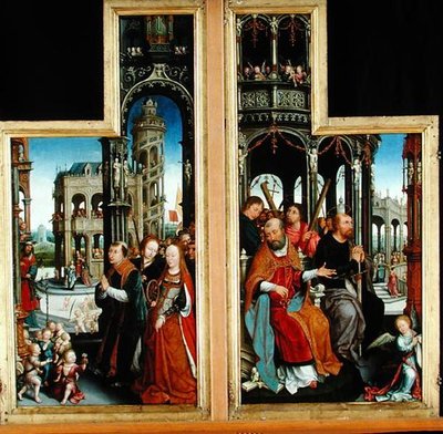 Polittico della Glorificazione della Santissima Trinità raffigurante apostoli e martiri, 1509-16 da Jean the Elder Bellegambe