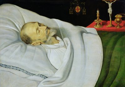 Antoine de Henin, Vescovo di Ypres, sul letto di morte da Jean the Younger Bellegambe